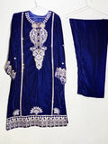 *Midnight Royal – Embroidered Velvet 2-Piece Suit*
