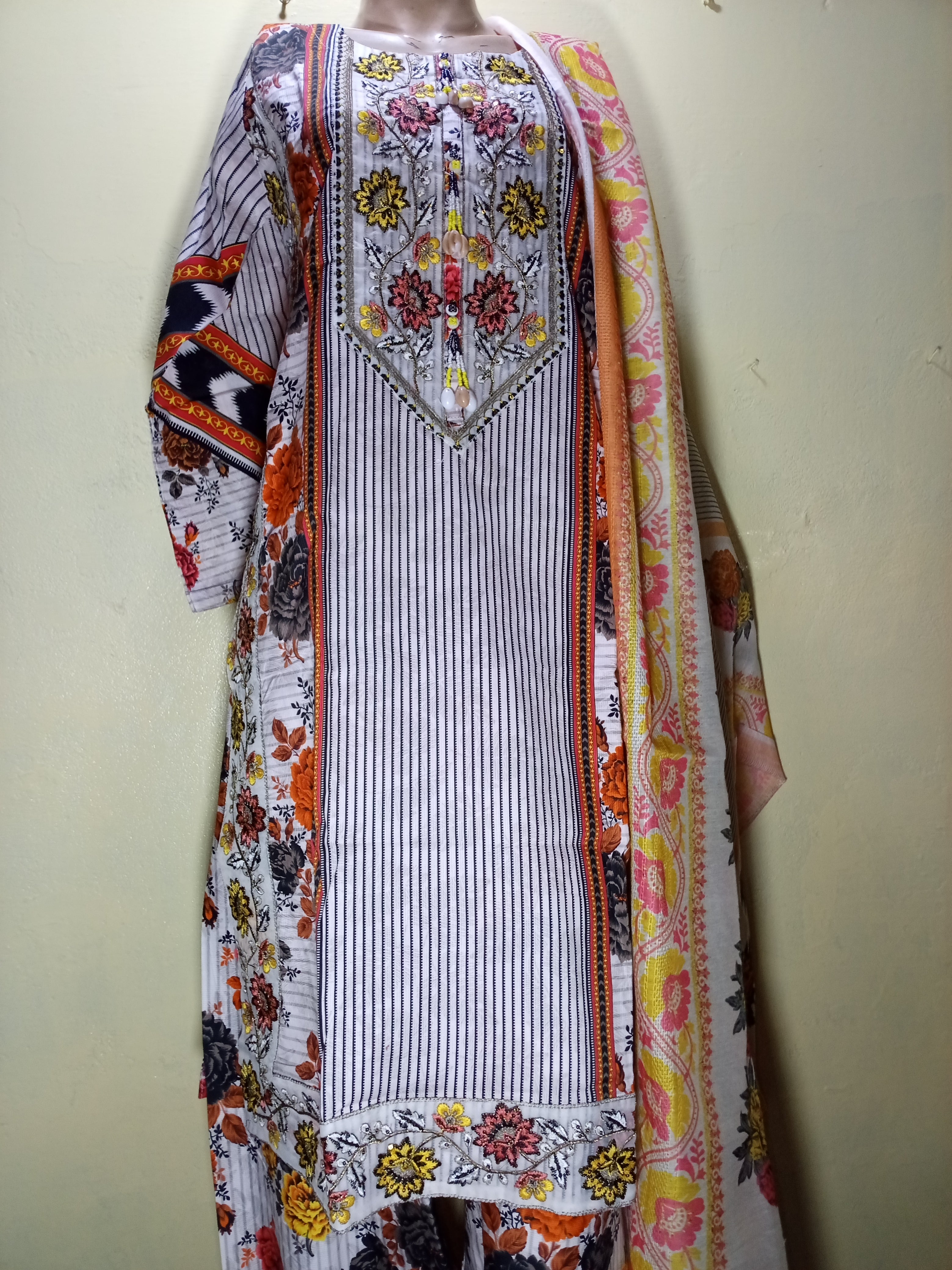 Floral Katry Print 3-Piece Summer Suit